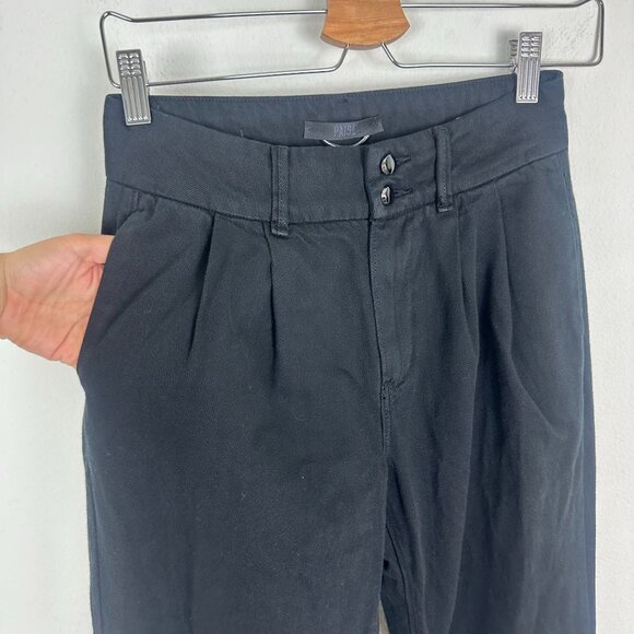 Paige High Rise Wide Leg Trouser Pants 26 Minimalist Contemporary Office Basic - Picture 3 of 9